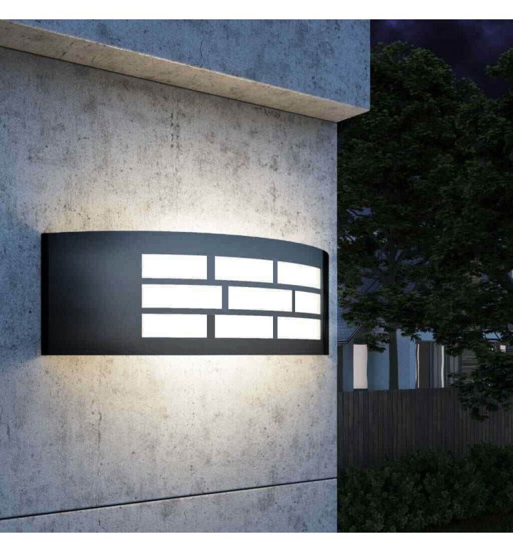 Aplique de Pared LED E27 GOTEMBURGO Grafito Interior y - Detalle 1