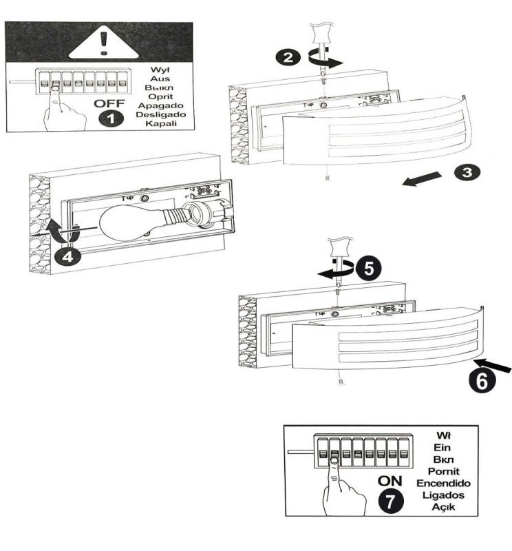 Aplique de Pared LED E27 GOTEMBURGO Grafito Interior y - Detalle 5