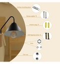 Aplique LED Negro - LERUM - Para E27 LED - Detalle 3