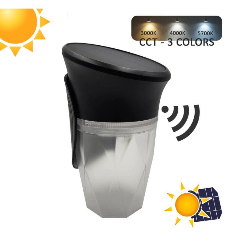 Aplique Solar LED COFFEE 200Lm con Sensor de - Detalle 1