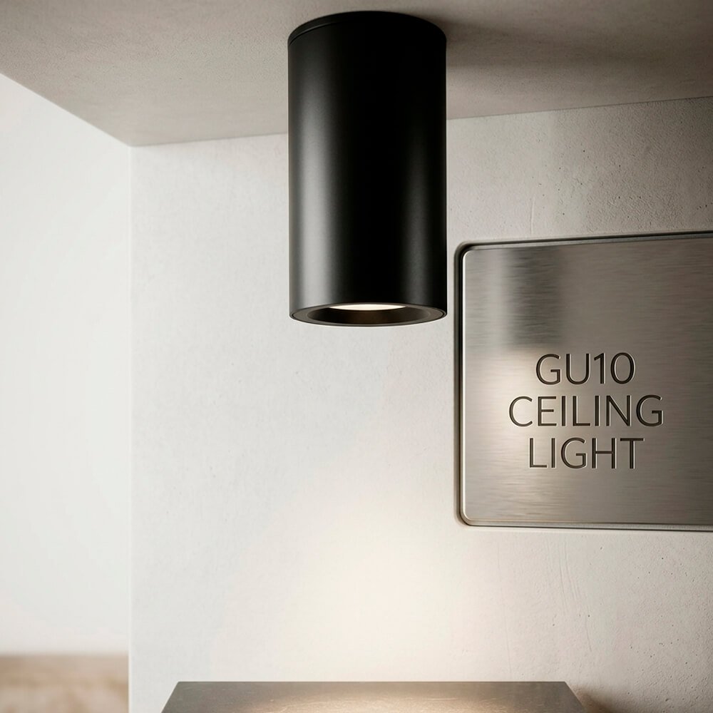 Aplique de Techo LED GU10 MR16 IP65 Aluminio Negro - Detalle 2
