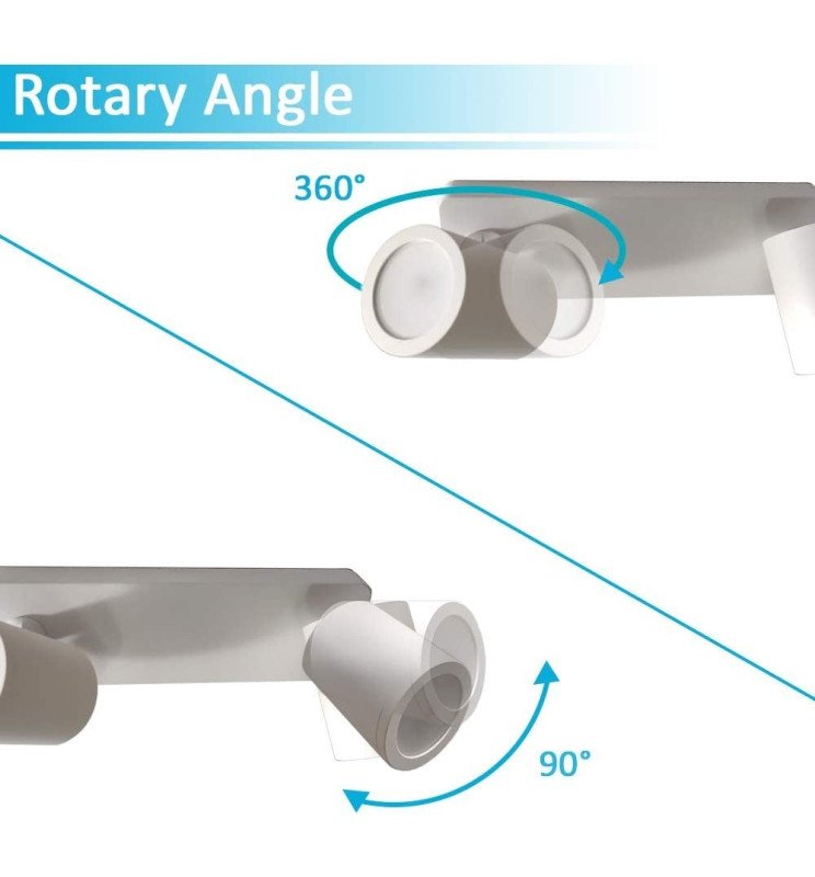 Aplique de Techo Orientable Blanco para 3x GU10 - Detalle 2