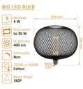 Bombilla LED Metal 4W E27 - Negro - Ø220mm - Detalle 3