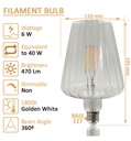 Bombilla LED Filamento decorativa 6W E27 - Ambar - BIG - Detalle 2