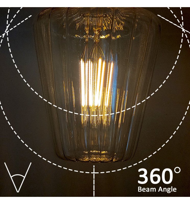 Bombilla LED Filamento decorativa 6W E27 - Ambar - BIG - Detalle 4
