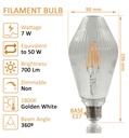 Bombilla LED Filamento decorativa 7W E27 - Ambar - Detalle 2