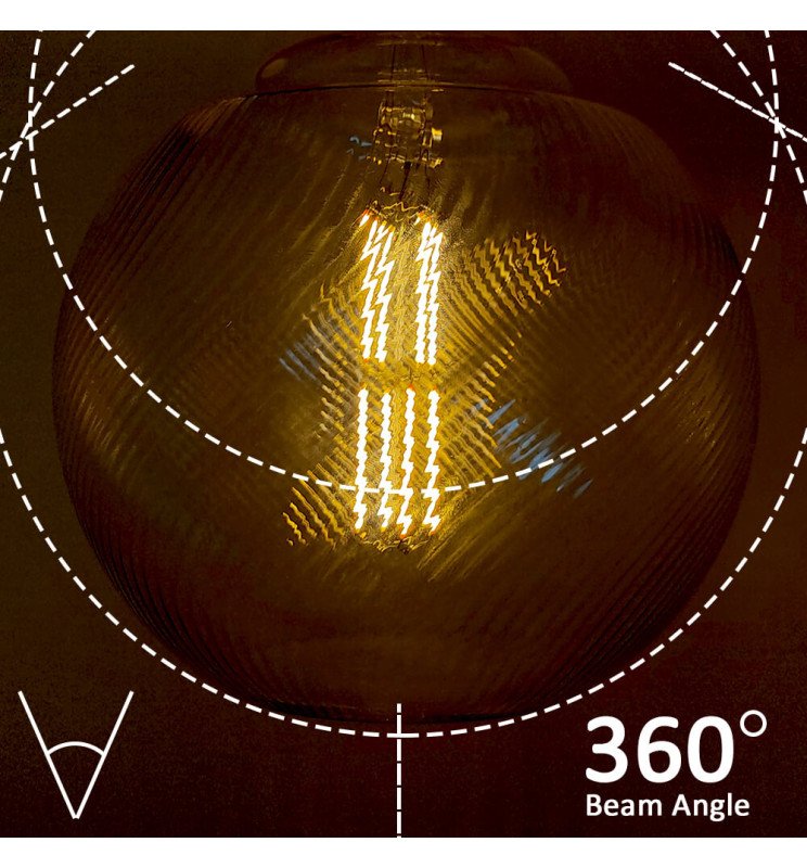 Bombilla LED Filamento Globo decorativa 7W E27 - Ambar - Detalle 4