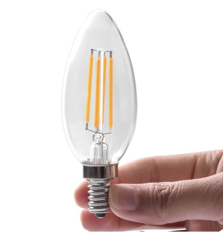 Bombilla LED Filamento Vela 4W E14 C35 - Detalle 5