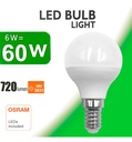 Bombilla LED 6W E14 G45 220º OSRAM CHIP DURIS E 2835 - Detalle 3