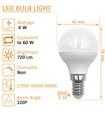 Bombilla LED 6W E14 G45 220º OSRAM CHIP DURIS E 2835 - Detalle 4