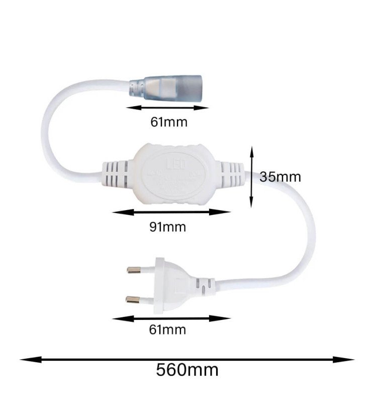 Cable Rectificador 220V Neón LED CIRCULAR - 360º - 8W - Detalle 4