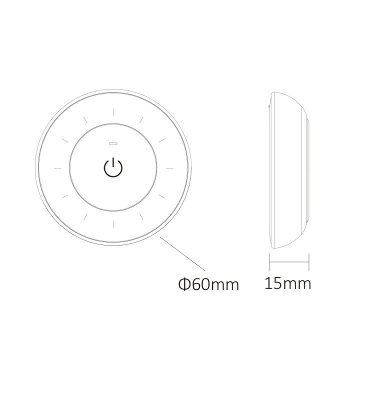 Mini Control remoto RF - Regulador - Rueda giratoria - Detalle 4
