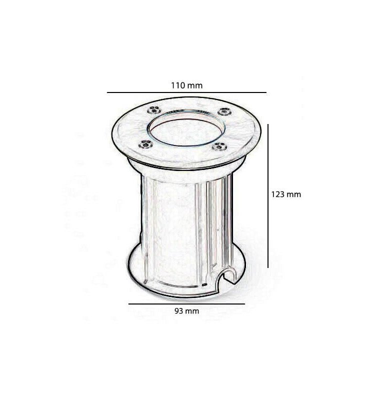 Carcasa empotrable suelo para casquillo GU10 IP65 - Detalle 2