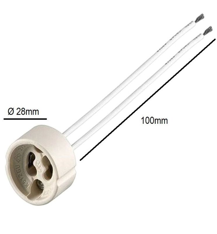 Casquillo Adaptador GU10 - CERAMICA - 10cm - Detalle 2