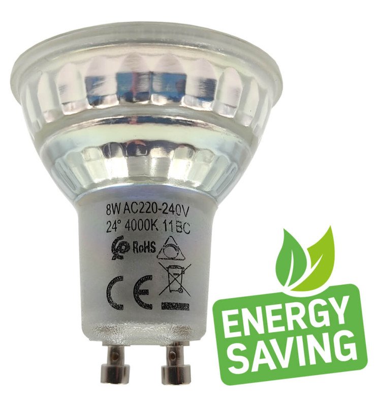 Dicroica LED GU10 8W ALTA LUMINOSIDAD - Cristal - Detalle 4