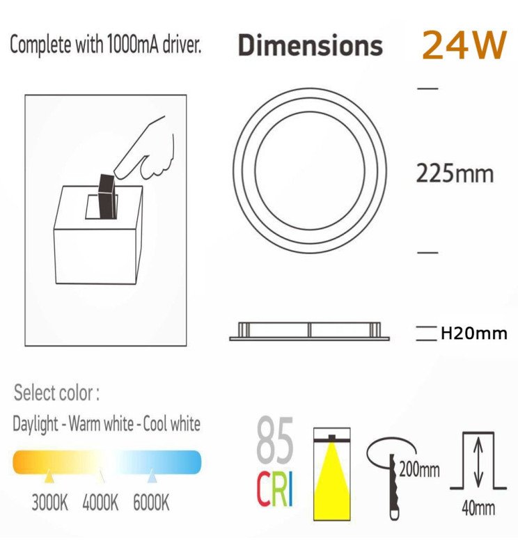 Downlight LED 24W Circular OSRAM CHIP DURIS E 2835 - Detalle 4