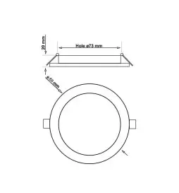 Placa Slim LED Circular 5w OSRAM Chip - Vista Detalle #1