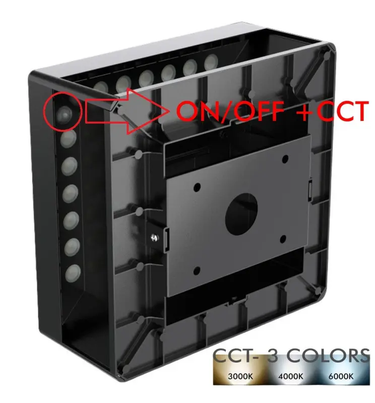 Baliza Solar LED Sobremuro Cuadrada Aluminio CCT - Vista Detalle #2