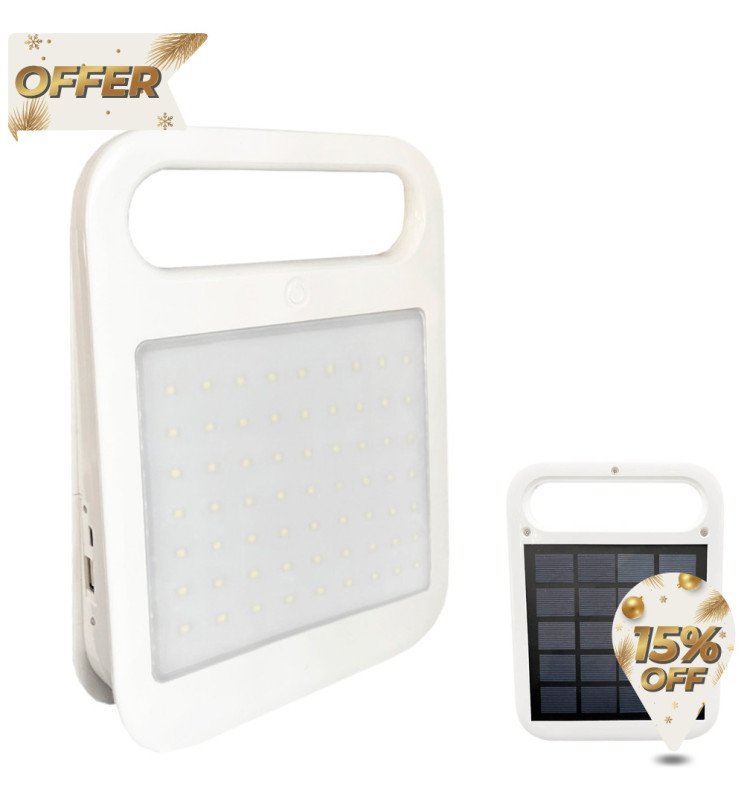 Foco Proyector Solar Portátil Led - 4W - Power Bank + - Detalle 1