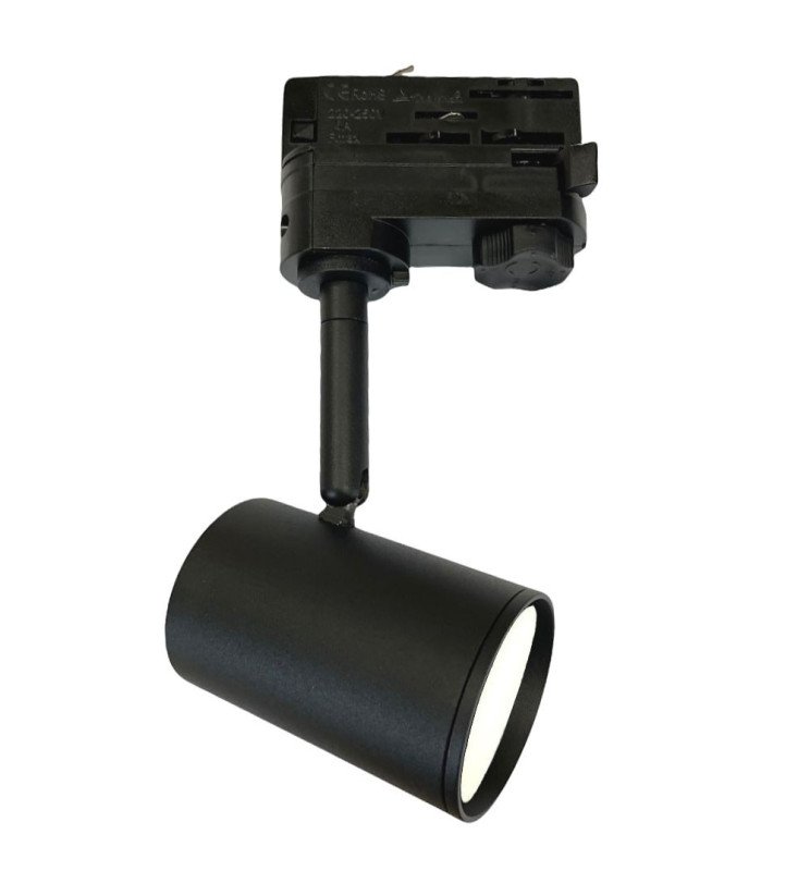 Foco de Carril NEGRO para Lámpara GU10 - TRIFÁSICO - Detalle 1