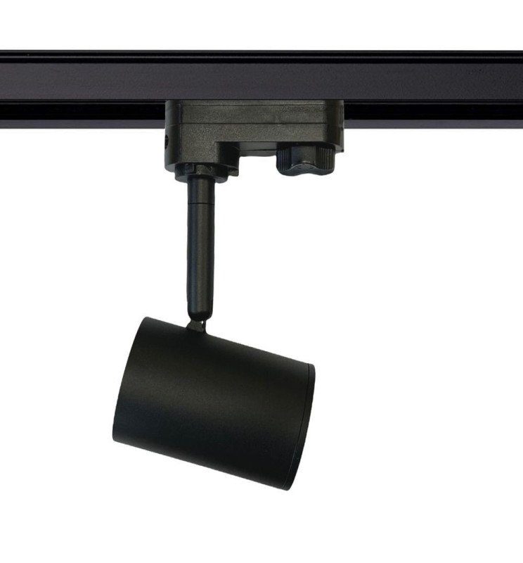 Foco de Carril NEGRO para Lámpara GU10 - TRIFÁSICO - Detalle 2