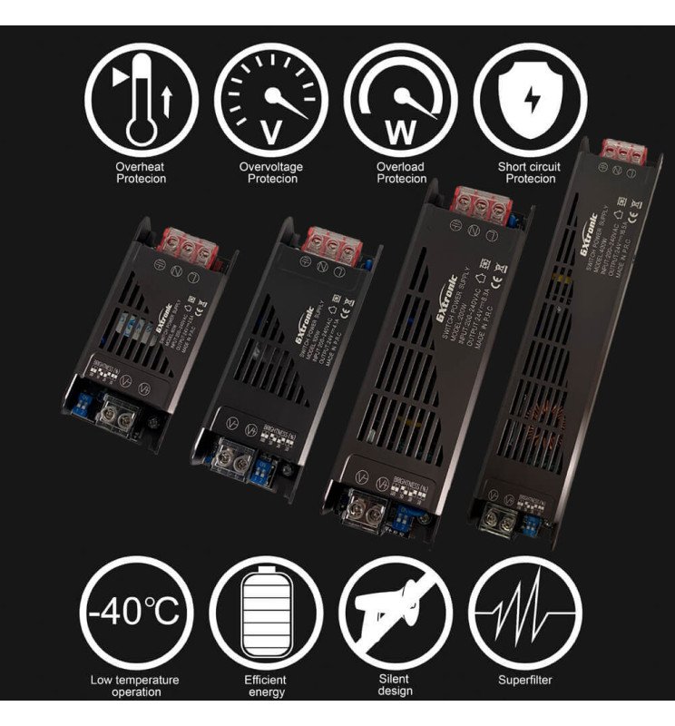 Fuente Alimentación 24V 100W 4.1A Aluminio IP20 - Detalle 2