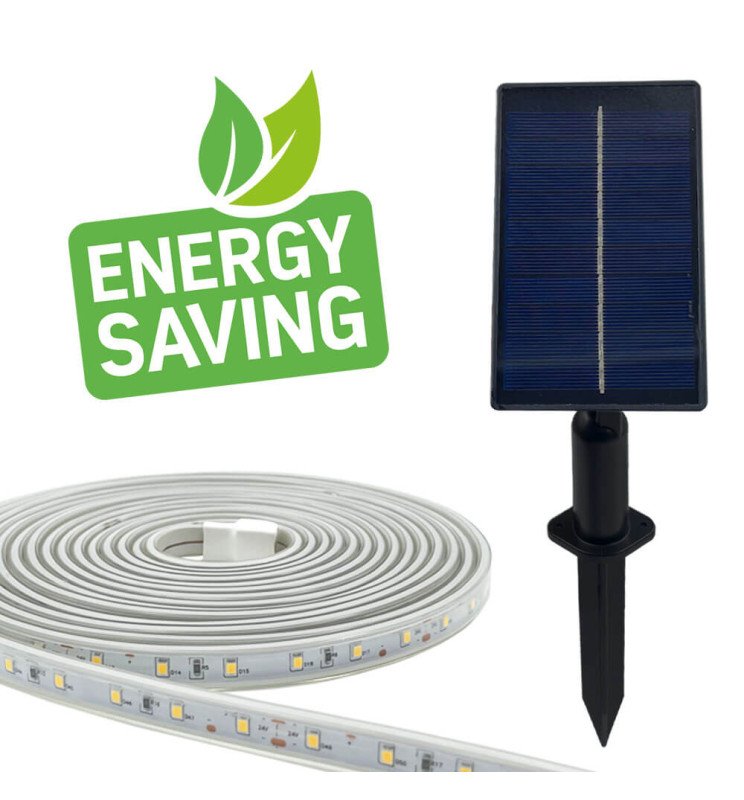 Kit Tira LED Solar Para Exterior 5m 2700K IP66 - Detalle 3