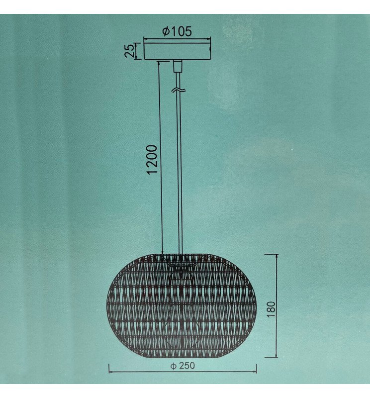 Lámpara Colgante - KALMAR - para LED E27 - Detalle 4