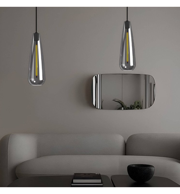 Lámpara LED Filamento Colgante - Cristal Ahumado - 4W - Detalle 2