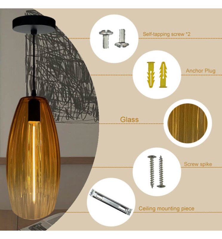 Lámpara LED Filamento Colgante - Golden Glass - 4W - Detalle 5