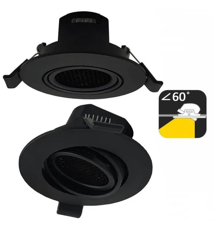 Empotrable LED 7w Circular Negro Orientable UGR19 CCT Color Seleccionable - Vista Detalle #3