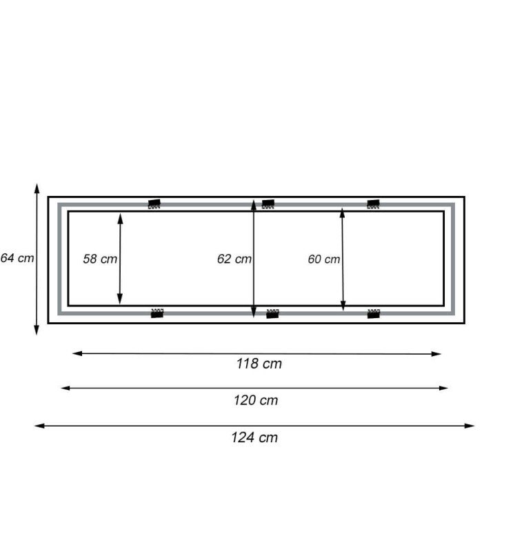 Marco para empotrar Panel LED de 60x120 cm - Detalle 2