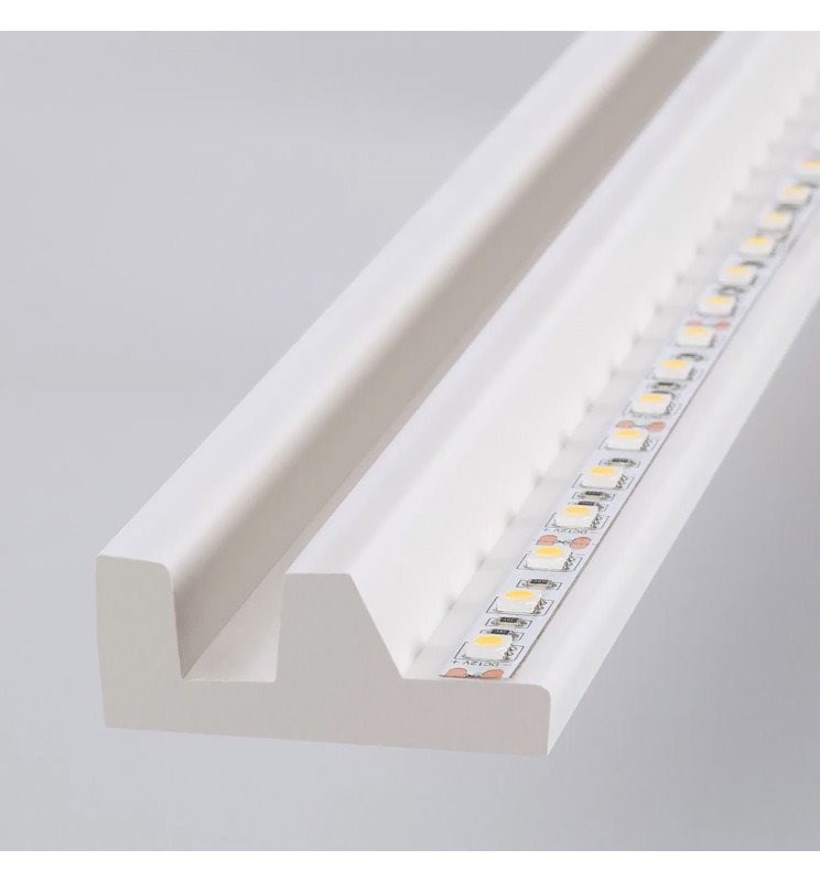 Moldura de Poliestireno - Design F - para tira LED - 2 - Detalle 2