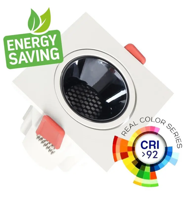 Empotrable LED 5w 8w 12w Cuadrado Blanco Bridgelux Chip Ugr11 CCT CRI 92 - Vista Detalle #1