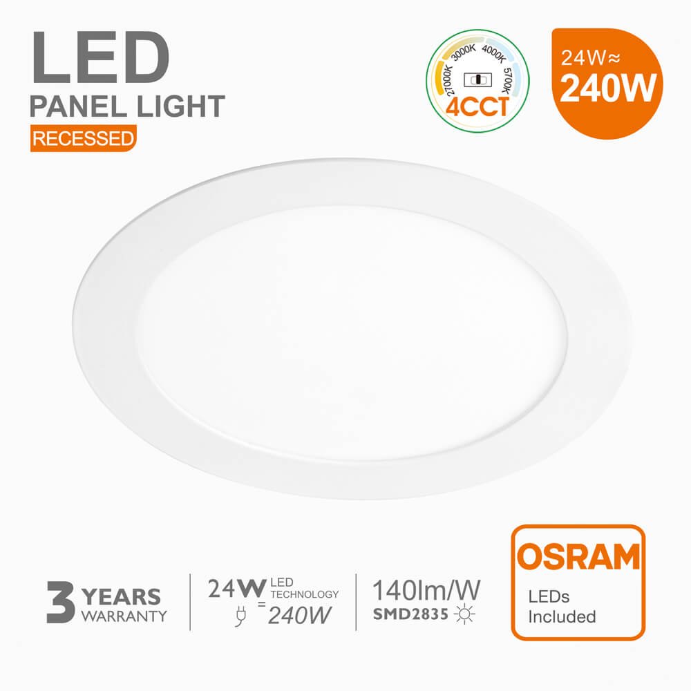 Placa Slim LED Circular 24W 4CCT Select | OSRAM CHIP - Detalle 3