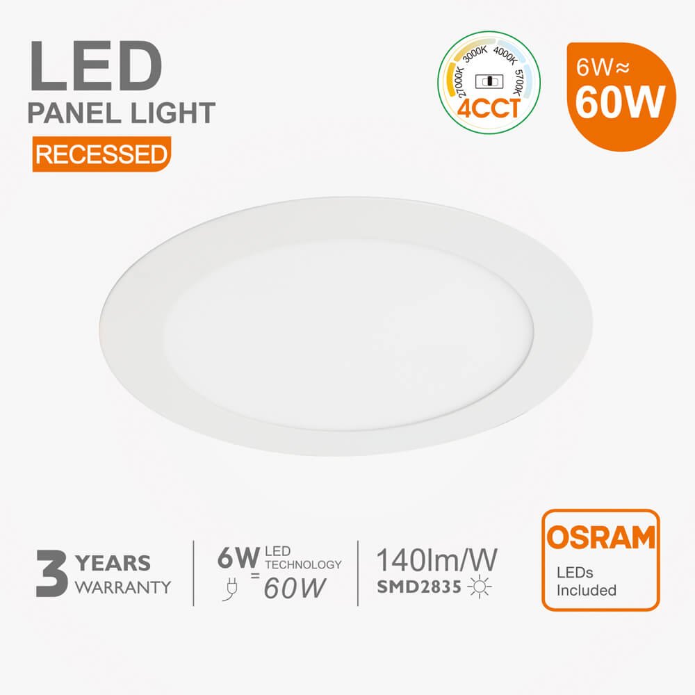 Placa Slim LED Circular 6W 4CCT Select | OSRAM CHIP - Detalle 3