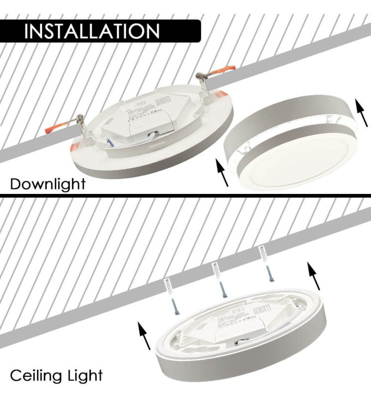 Plafón + Downlight LED - Circular - BONN Blanco - Detalle 3