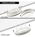 Plafón + Downlight LED - Circular - BONN Blanco - Detalle 3