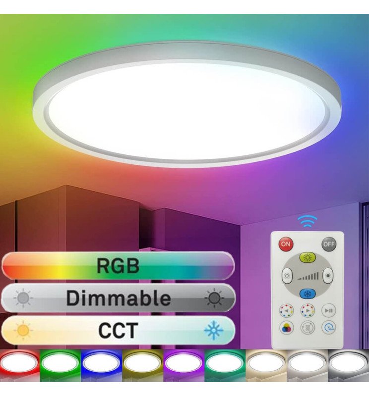 Plafón LED 18W RGB+CCT - Control Remoto - Chip Lumileds - Detalle 2
