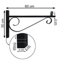 Soporte Pared y Columna modelo Forja 60cm - Negro Mate - Detalle 4