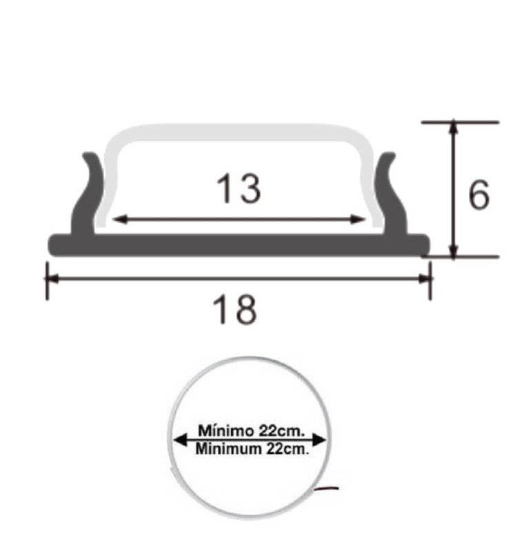 Perfil Aluminio - Flexible U LED - 2 metros - Detalle 5