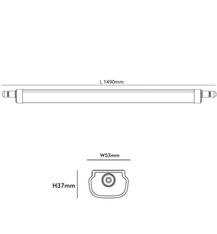 Regleta Estanca LED GLOWLUXE 45W 150cm Interconectable - Detalle 5