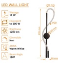 Aplique LED 12W - VEGA - Pared interior - 3500K - Detalle 3