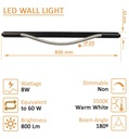 Aplique LED 8W - RIGEL - Pared interior - 3500K - Detalle 3