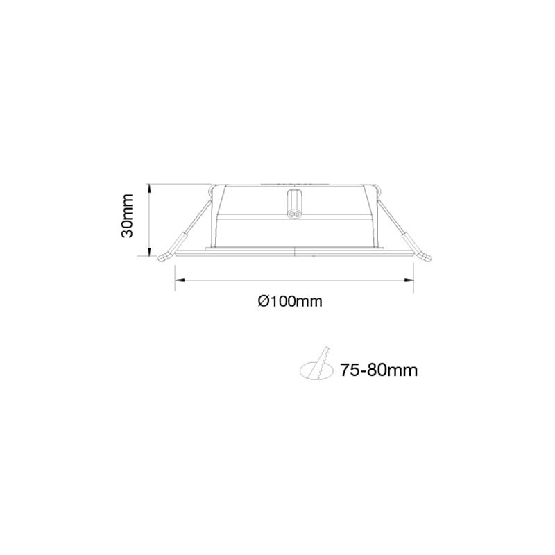 Esquema Técnico y Dimensiones - Downlight LED empotrable - Filbert