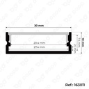 Esquema Técnico y Dimensiones - Perfil de aluminio de 20mm*19.7mm*1000mm