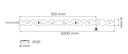 Esquema Técnico y Dimensiones - Tira LED adhesivas SMD2835 DC24V 60LED ZIG-ZAG