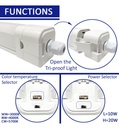 Regleta Estanca LED 40W-20W Chip SAMSUNG Luminaria - Tp40w-cct - Selector CCT y Potencia 40w-20