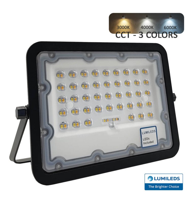 Foco Proyector LED 50W NEW AVANT BLACK - CCT Color - Fl50w-cct - CCT 3 Colores 3000k 4000k 6000