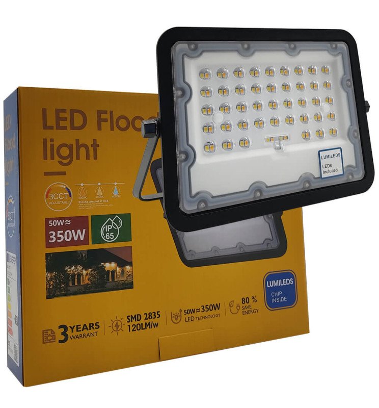 Foco Proyector LED 50W NEW AVANT BLACK - CCT Color - Fl50w-cct - Selector CCT Externo Estanco